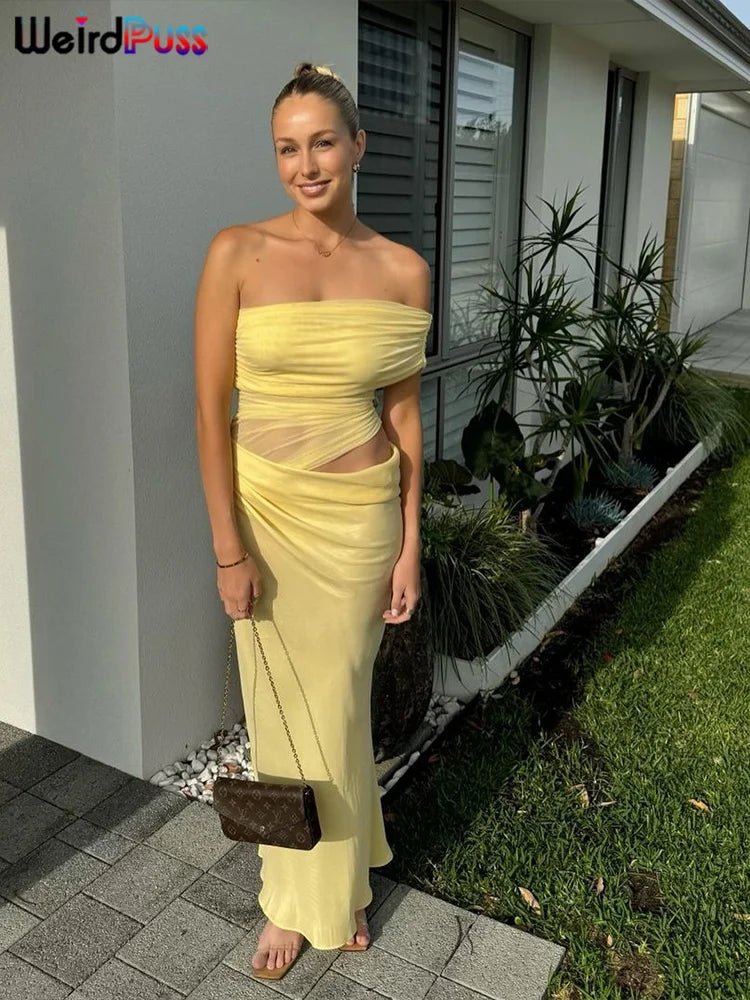 LuxeMesh Ruched Dress