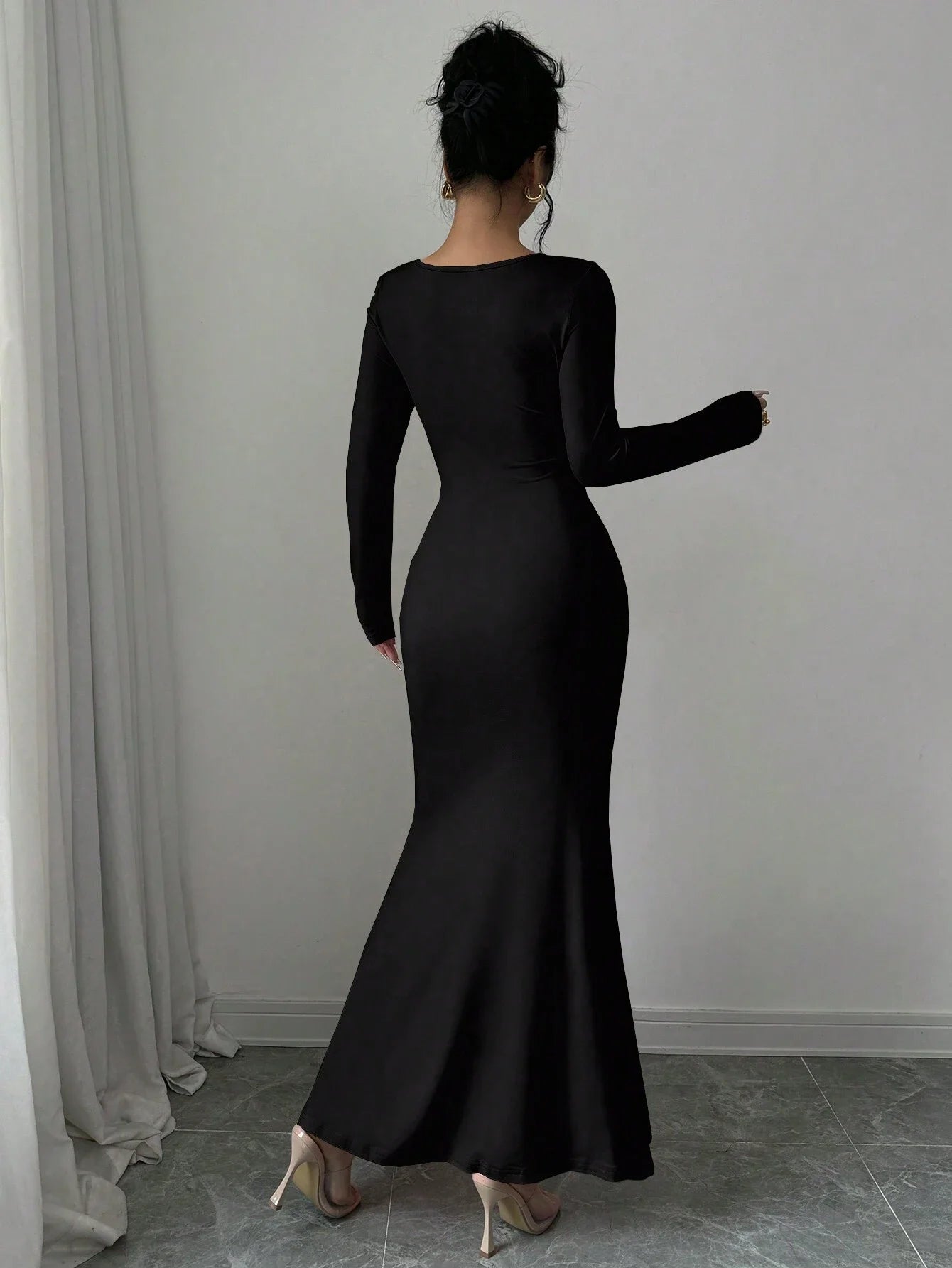 RetroElegance Square Neck Dress