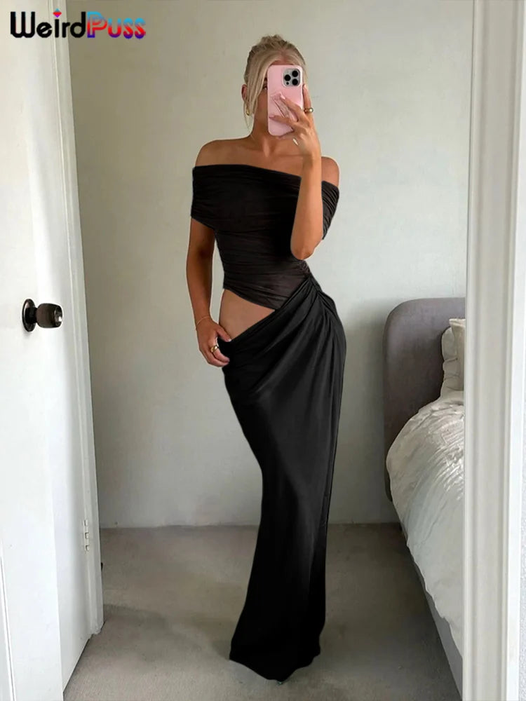 LuxeMesh Ruched Dress