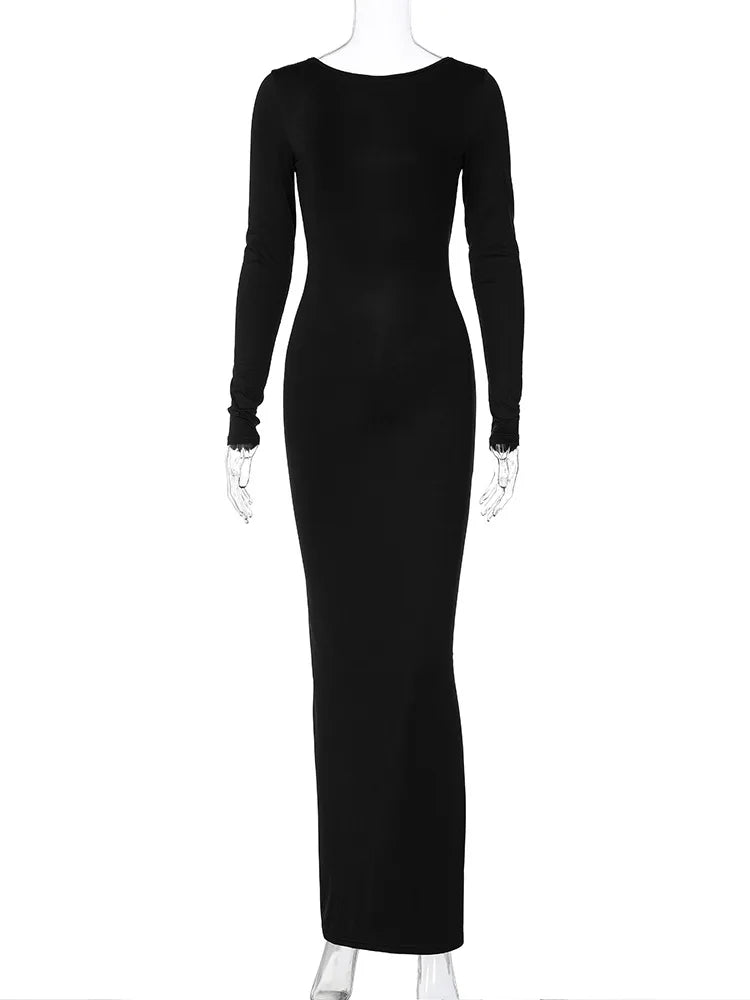ElegantGlow Backless Maxi Dress