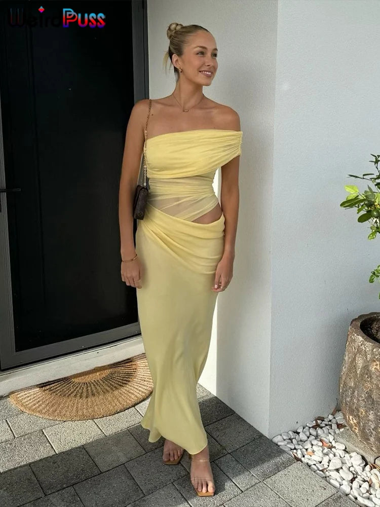 LuxeMesh Ruched Dress