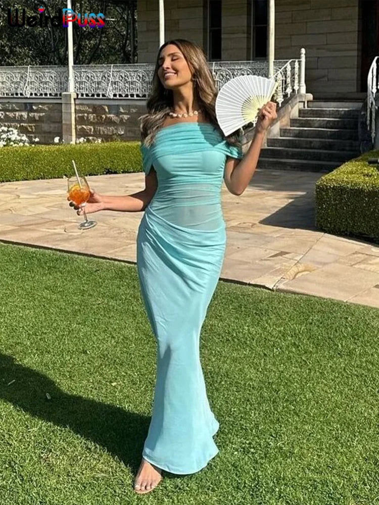 LuxeMesh Ruched Dress