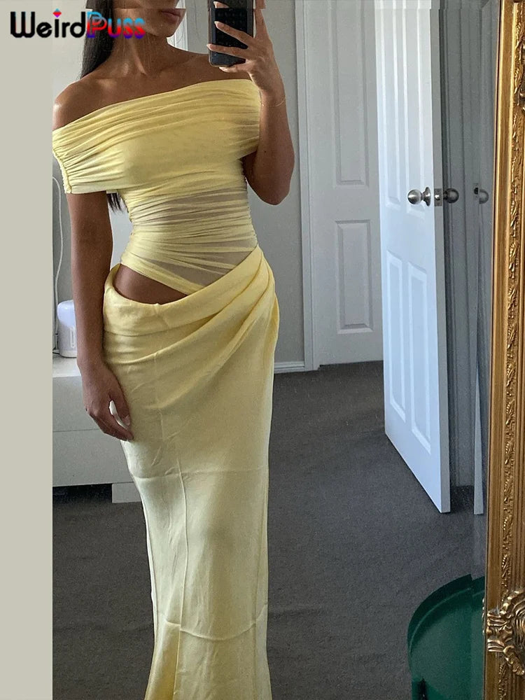 LuxeMesh Ruched Dress