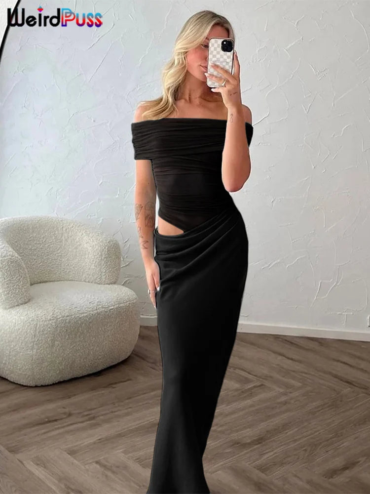 LuxeMesh Ruched Dress