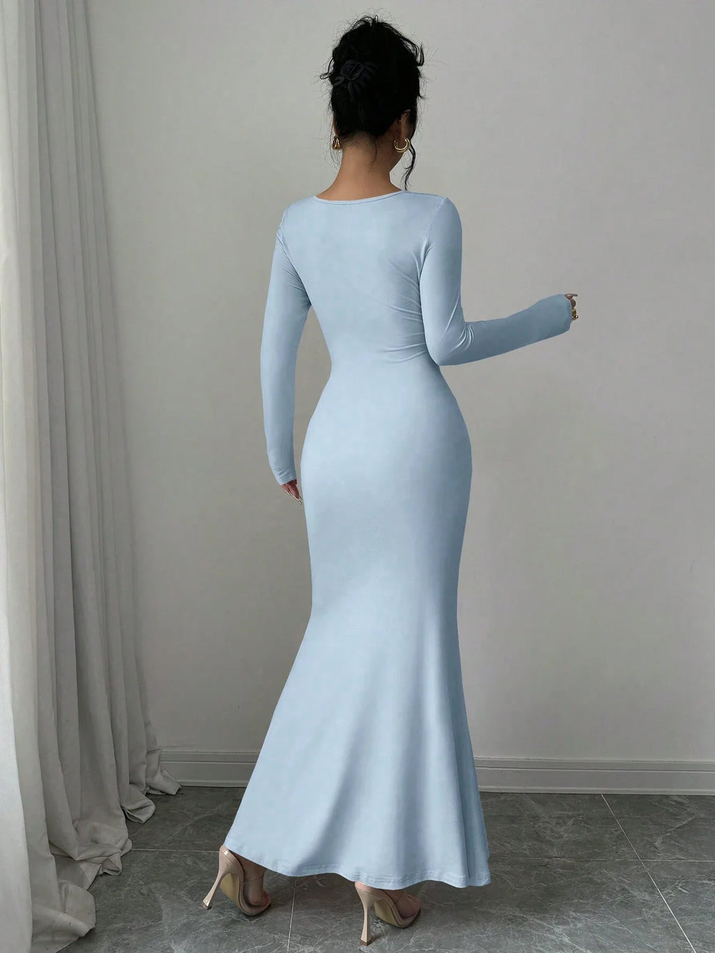 RetroElegance Square Neck Dress