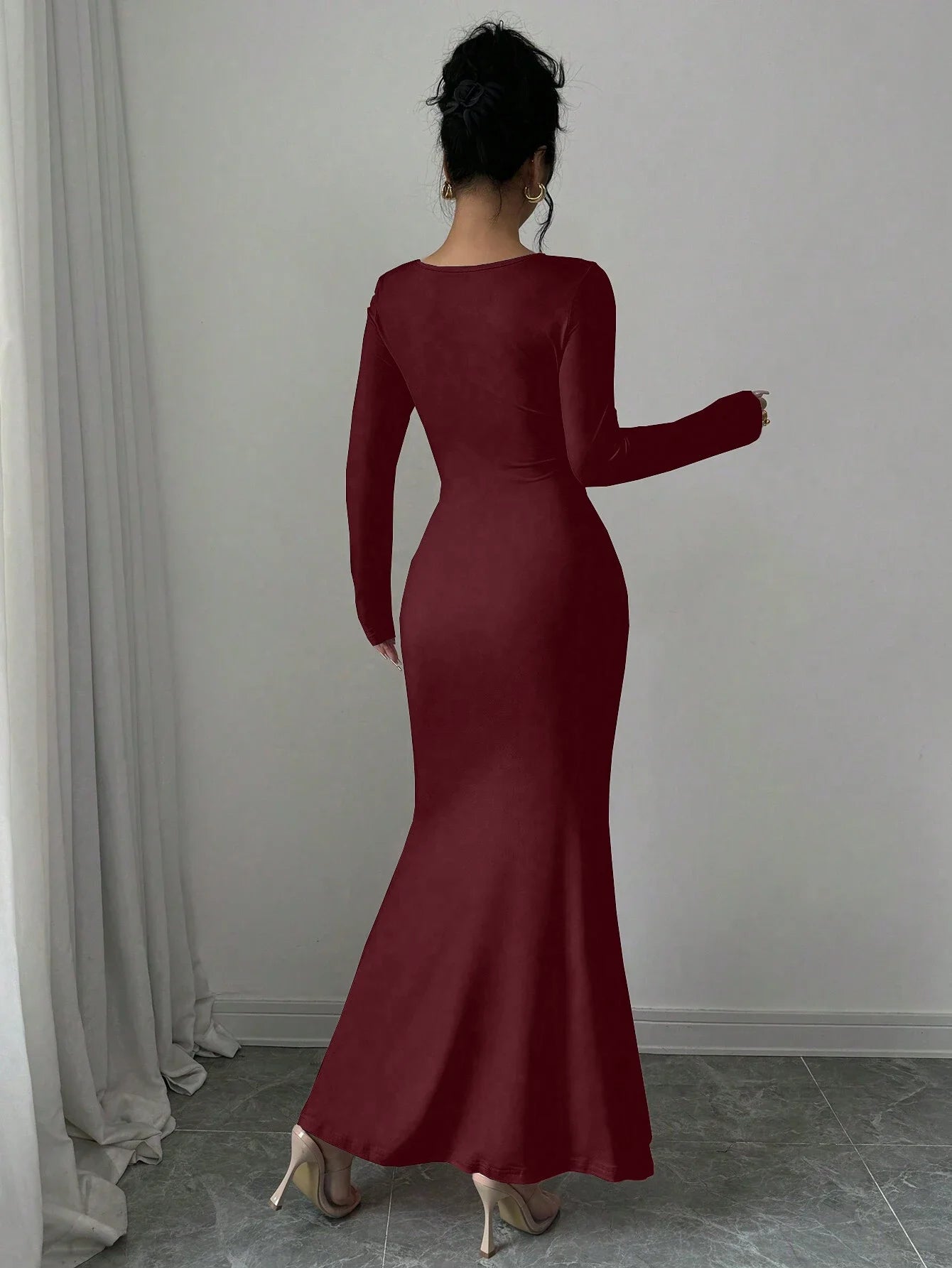RetroElegance Square Neck Dress